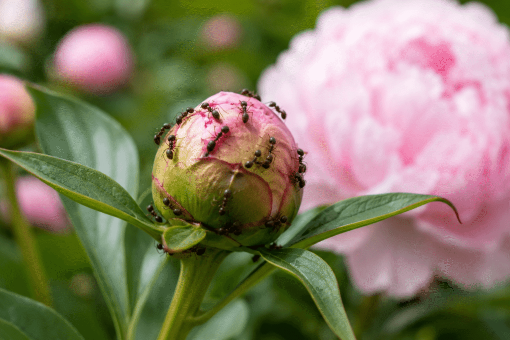 are ants on peonies good or bad